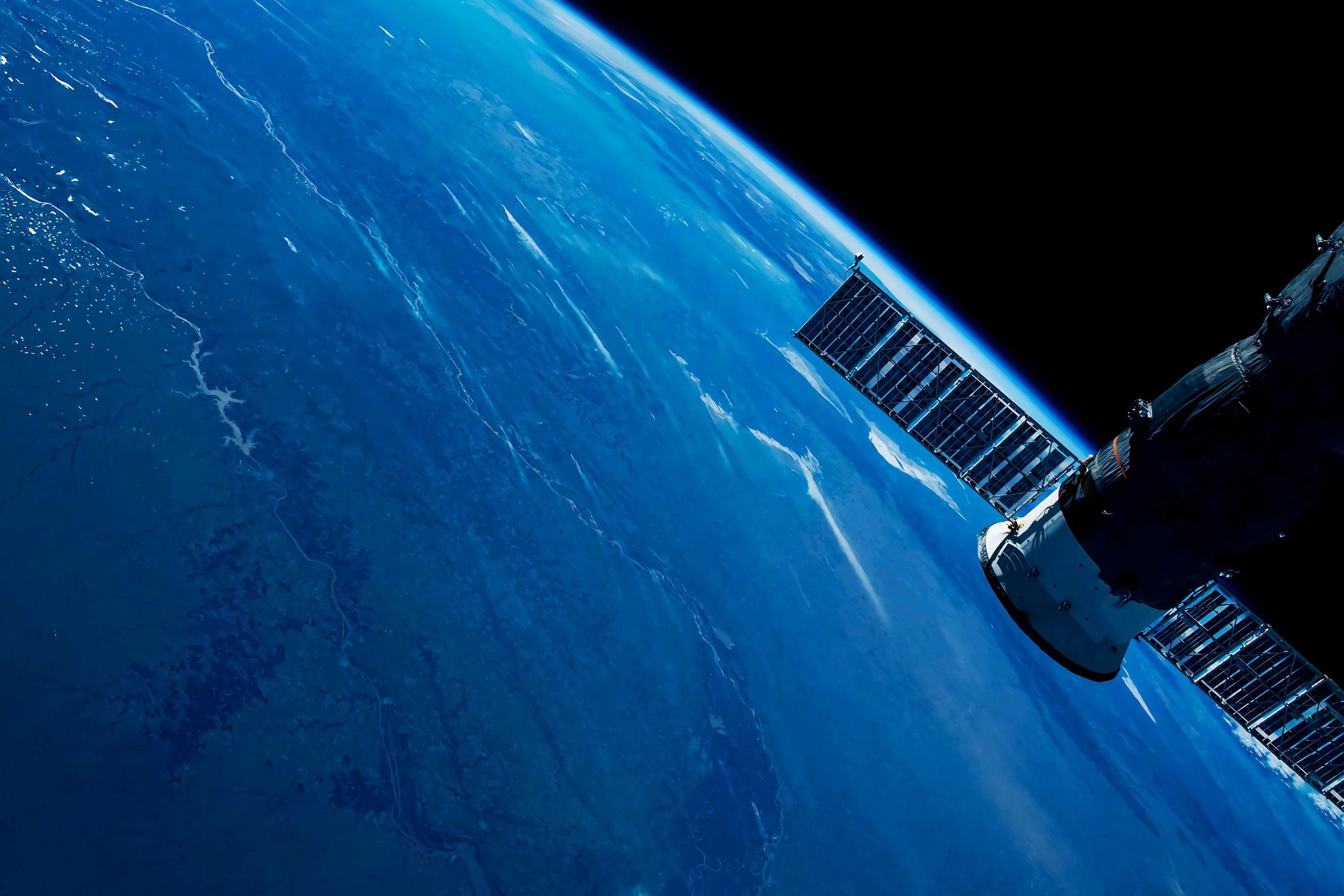 A,Space,Satellite,Above,The,Earth's,Surface.,Elements,Of,This